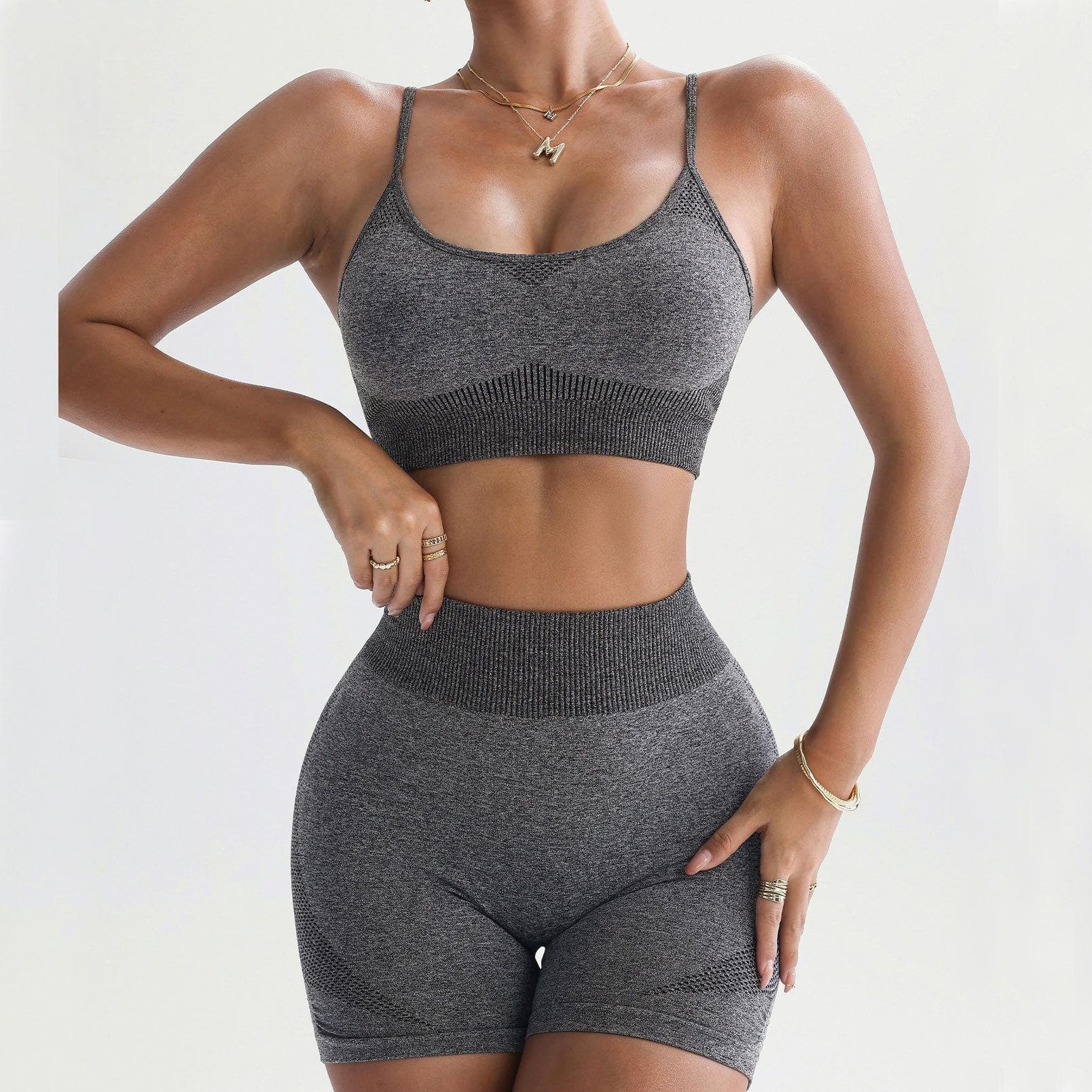 Womens Sports Bra And Tight Yoga Shorts Set