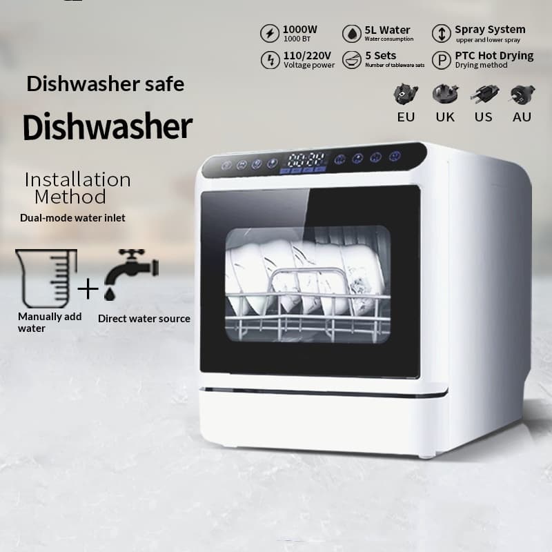 Plug-and-play High-capacity Countertop Dishwasher For Home Use