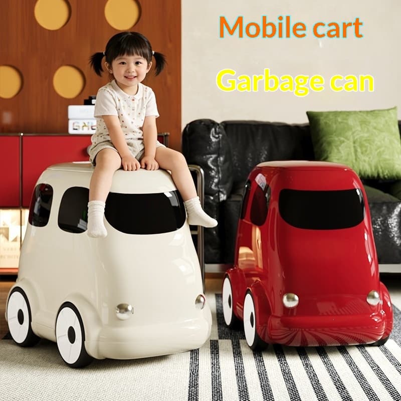 Creative Wheeled Trash Can For Home Use