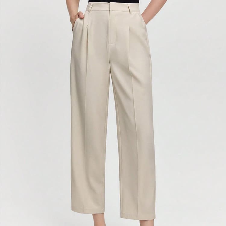Straight-leg Loose-fit Draping Versatile Pants For Women