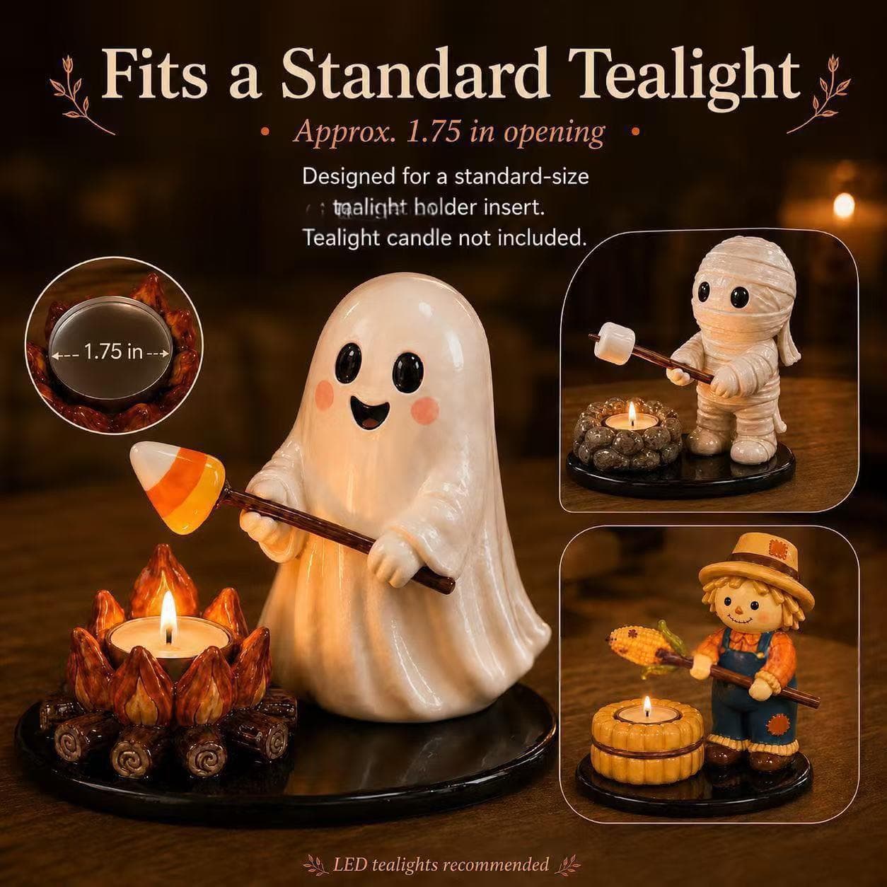 Halloween Ghost Bonfire Candle Holder