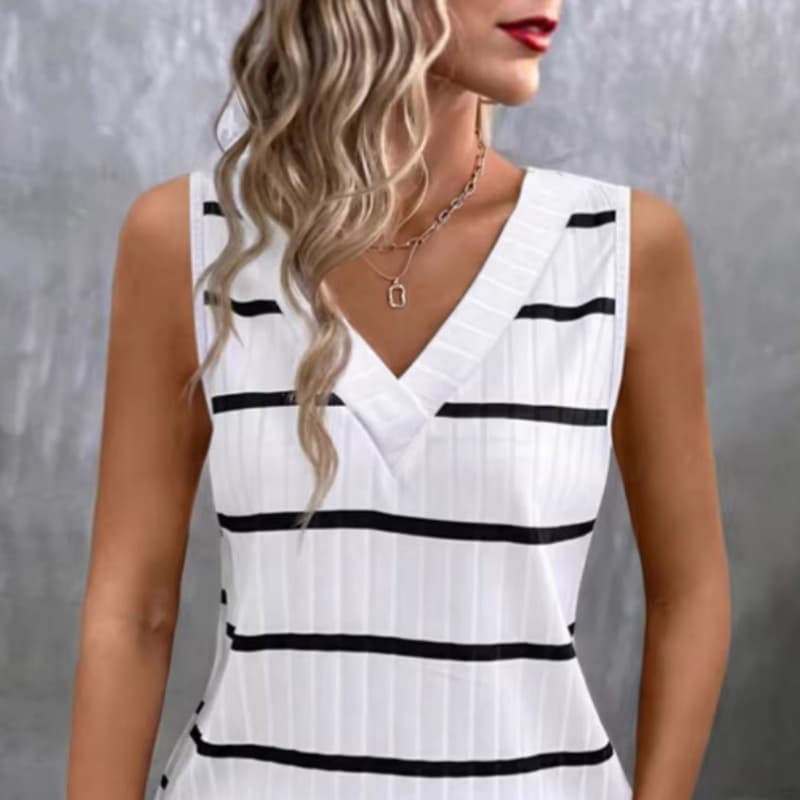 Womens Hollow-out V-neck Tank Top