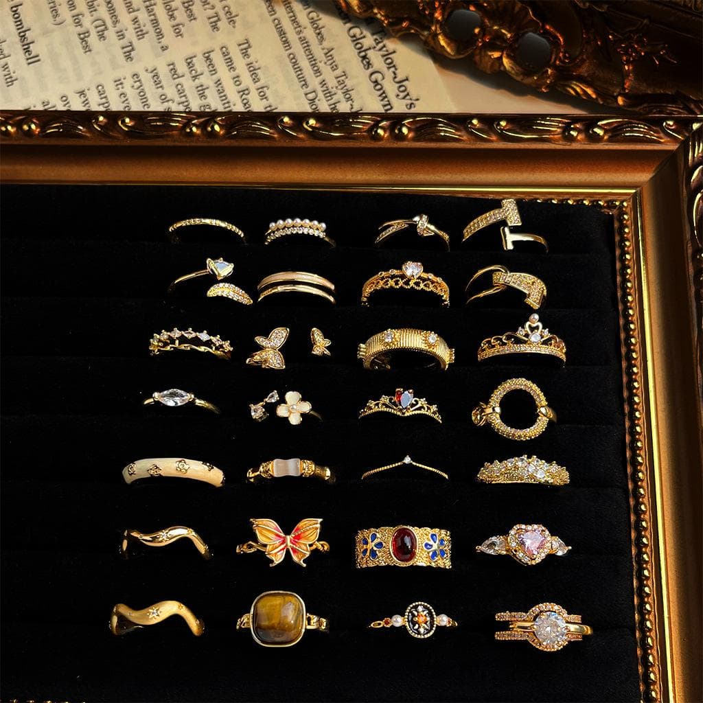 Medieval Style Enamel Drip-glaze Ring