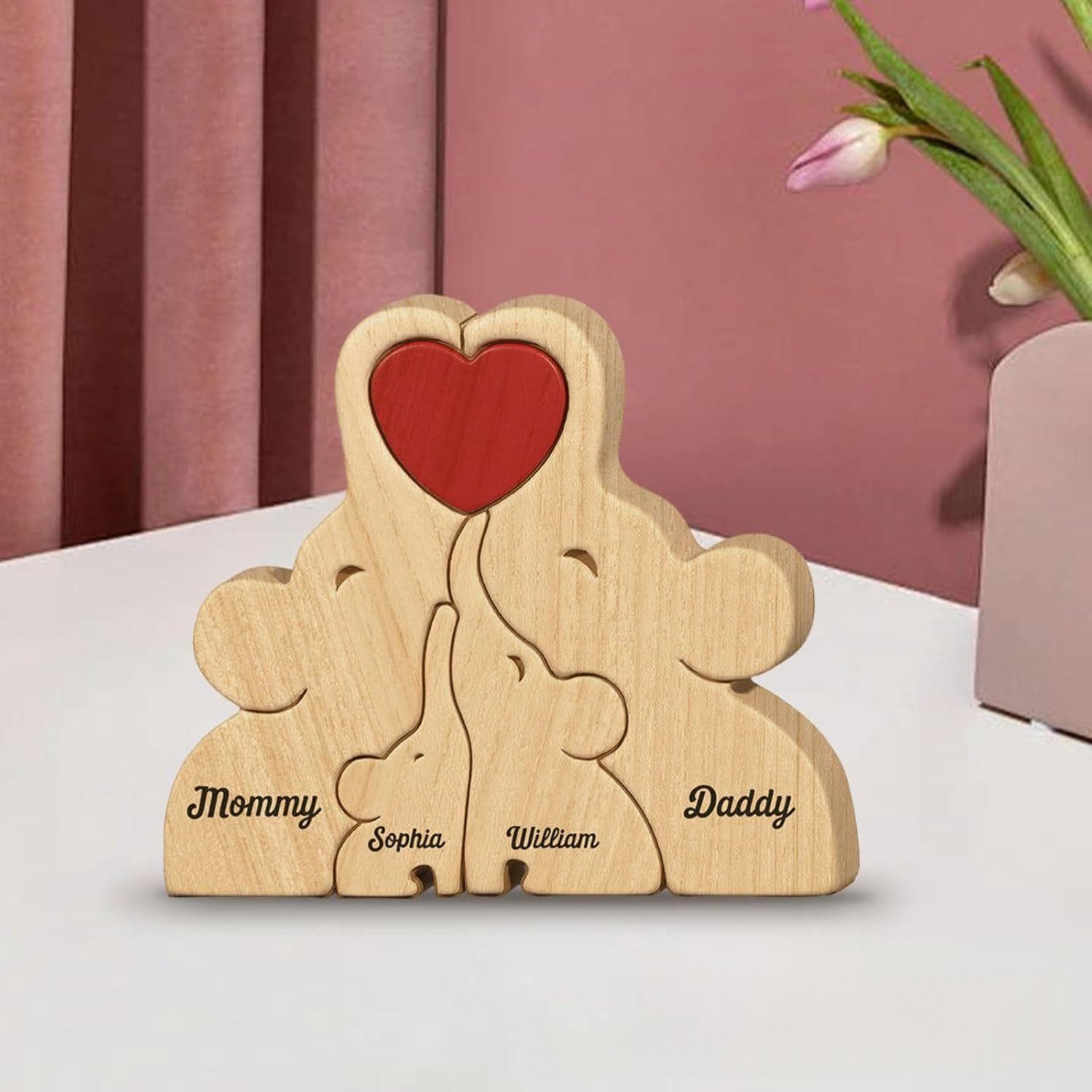 Wooden Jigsaw Ornaments Mother's Day Gift