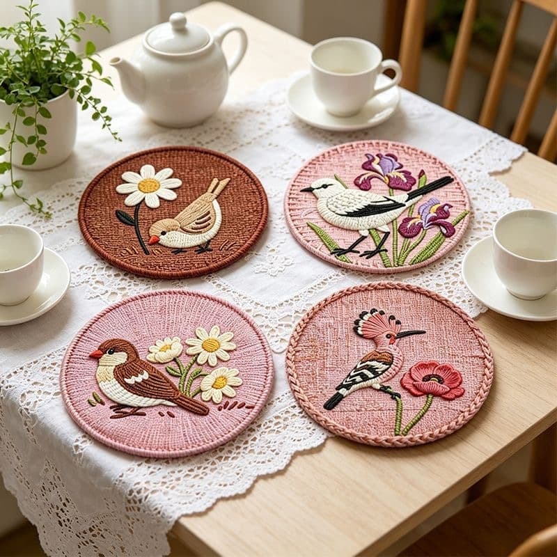 Round New Chinese Style Anti-Scald Non Slip Tea Coaster For Home Use
