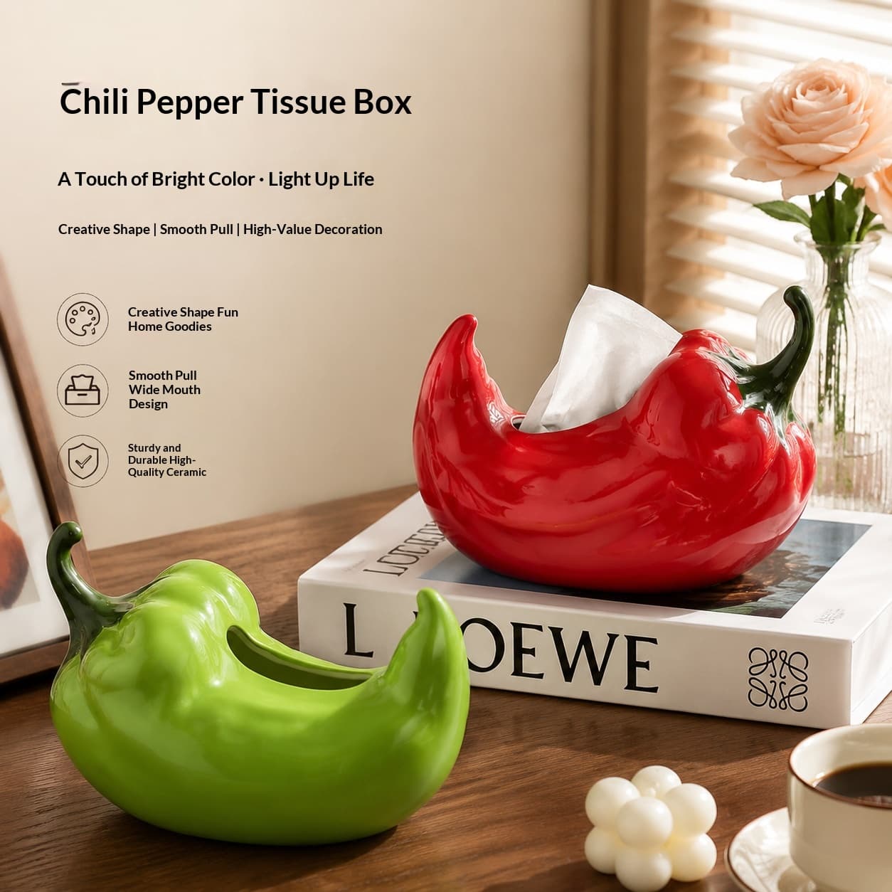 Creative Chili-shaped Tissue Box For The Living Room Upscale Desktop Decoration