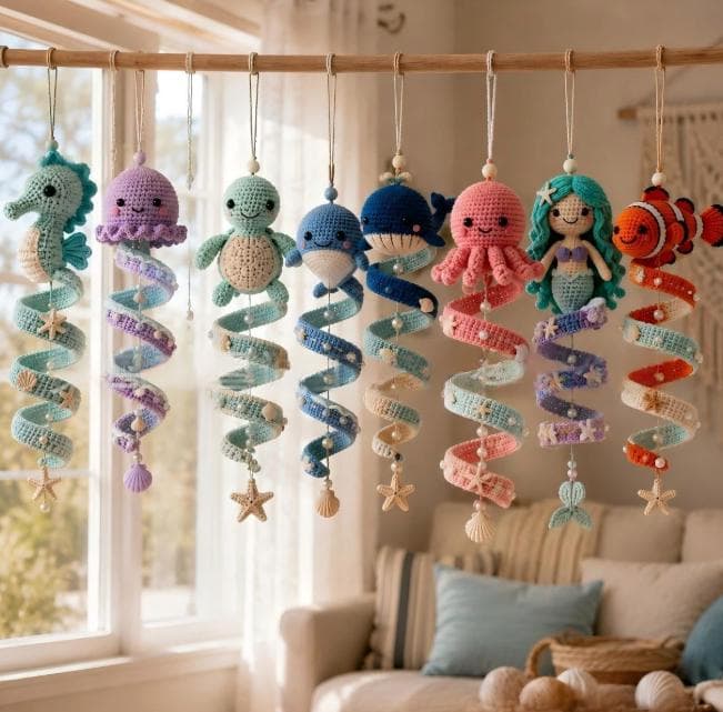 Ocean Crochet Spiral Ornament DIY Kit