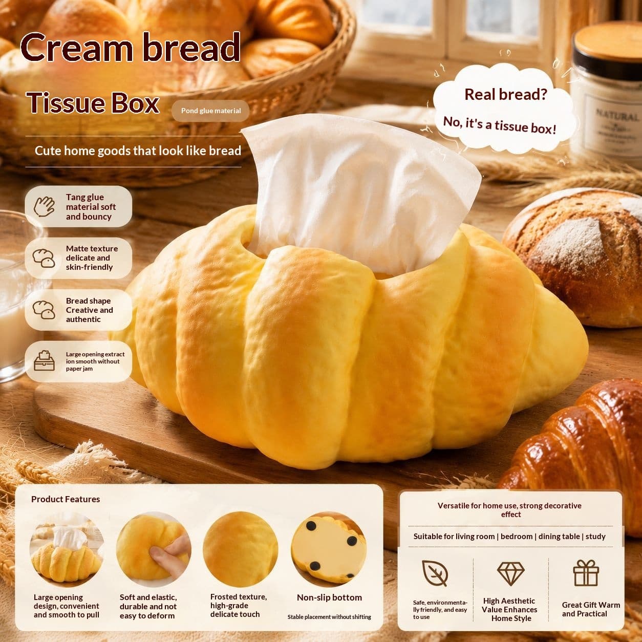 Best-selling Croissant-shaped Tissue Box For The Living Room At Home