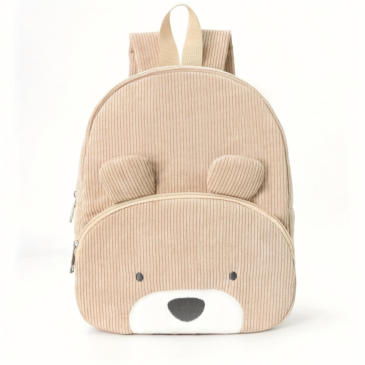 Cute Teddy Bear Backpack, Corduroy, Elementary School Backpack, Fashionable Casual Backpack, Cartoon Plush Bag-0936 Khaki Bear
